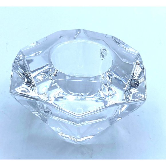 Orrefors Crystal Candle Large Votive Tea Light Signed 2.5 x 4 Inches - Picture 6 of 8
